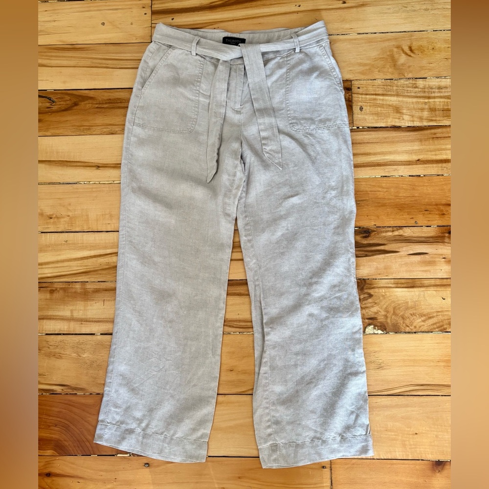 Talbots Linen Belted Pants Size 10 petite